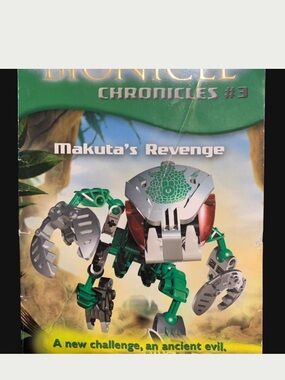 LEGO Bionicle Makuta's Revenge Book Cover - Green & Silver
